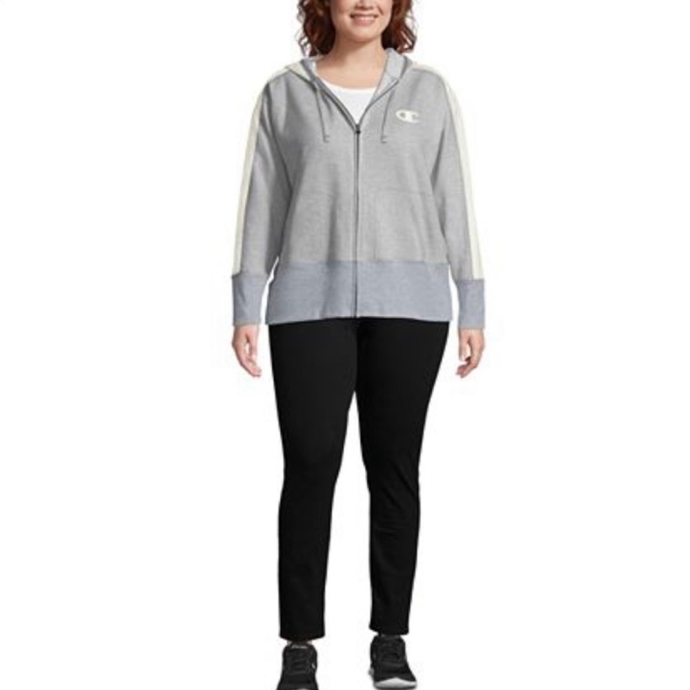 Champions heritage herringbone accent zip hoodie new women